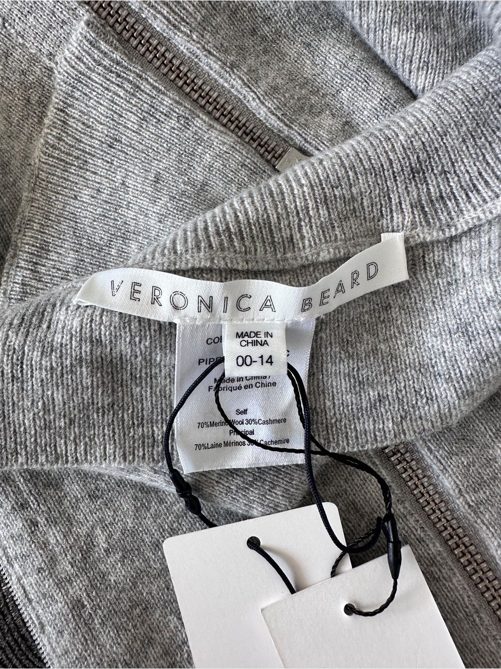 Veronica Beard NWT 3 Piece-Set Uptown gray Cashmere Blend Dickey Jacket insert - Picture 3 of 16